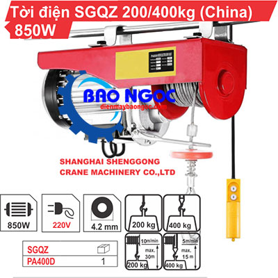 Máy tời điện SGQZ PA 400 - Máy tời điện