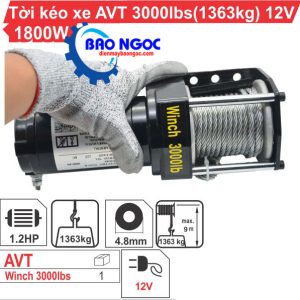 Tời  kéo Xe ATV 3000LBS (12V) - Máy tời điện