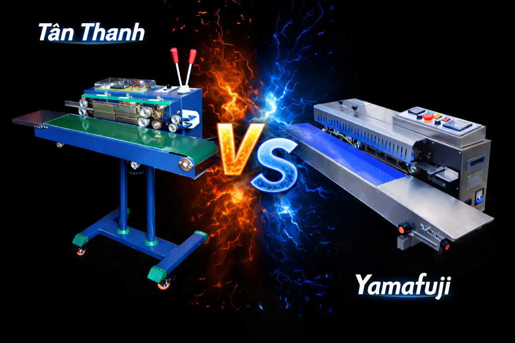 so sánh máy hàn miệng túi Tân Thanh và Yanafuji