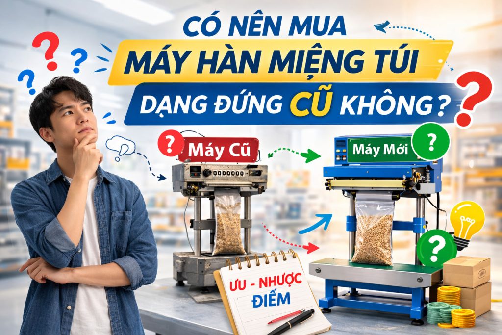 có nên mua máy hàn miệng túi dạng đứng cũ không ?
