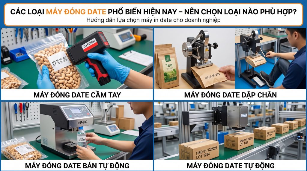 Các loại máy đóng date, máy in date phổ biến 2026